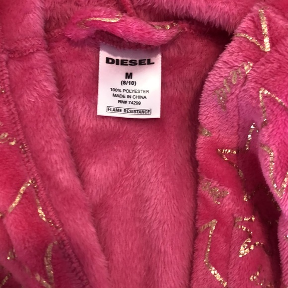 Diesel pink robe with gold stars.  Sz Medium 8/10. - Picture 3 of 5
